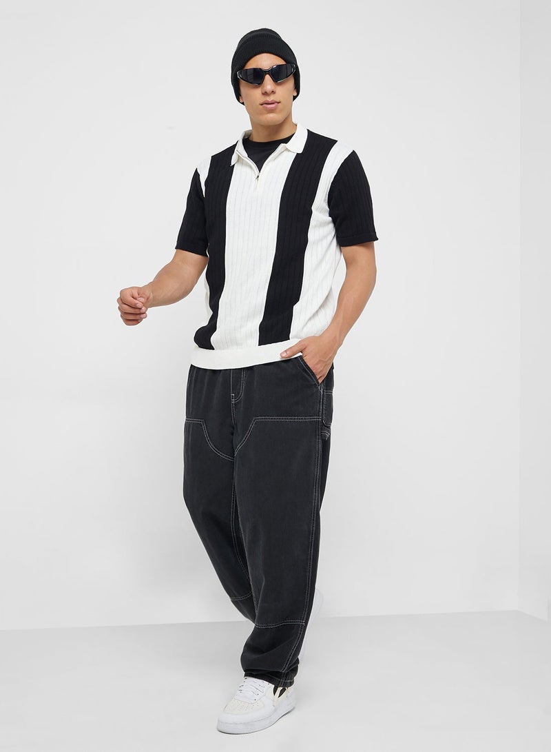 BRAVE SOUL Knitted Zipped Polo Shirt - Image 4